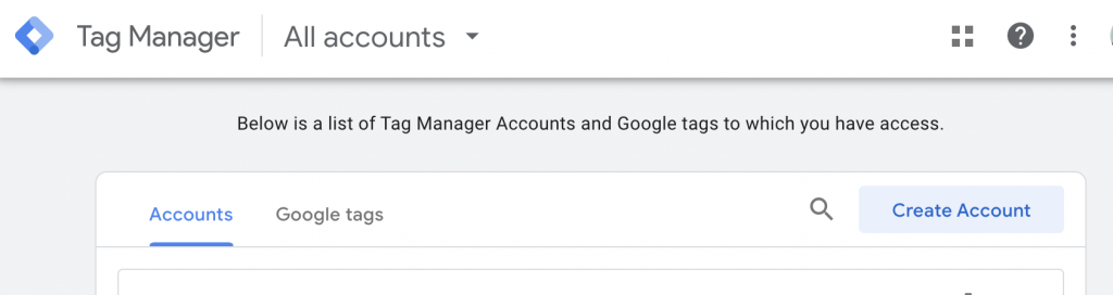 Create Google Tag Manager Account